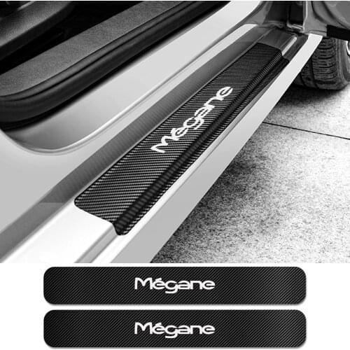 For Renault Megane 2 3 Scenic 4 1 4PCS Car Door Sill Scuff Plate Stickers Auto Scratch Protector Decals Car Tuning Accessories