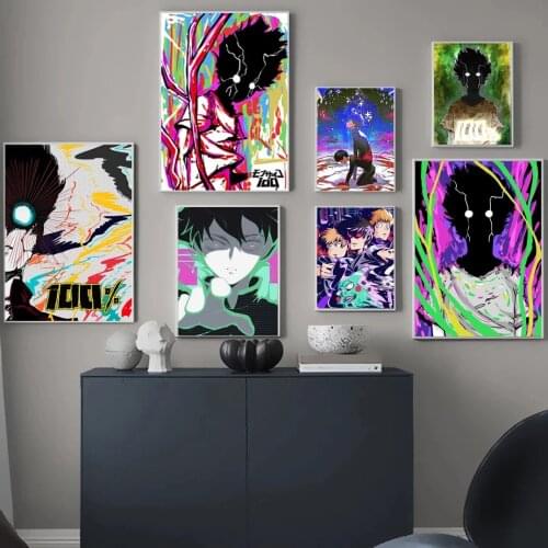 Anime Mob Psycho Home Decor Room Decoration Wall Poster Hd Painting Picture Artwork Printed For Modern Bedroom Living Kidroom