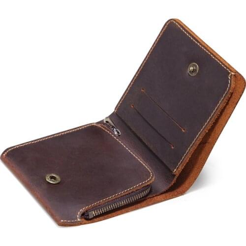 2019 new mens wallet leather genuine male short wallet business retro first layer leather coin purse