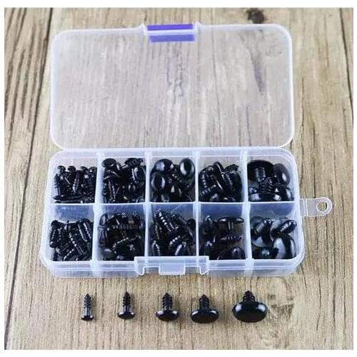 50set Eyeball Doll Accessories Black Plastic Plush Safety Eyes