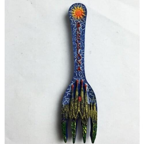 QIQIPP landscape knife and fork refrigerator stickers Spain World Cultural Heritage Sagrada Familia Cathedral travel