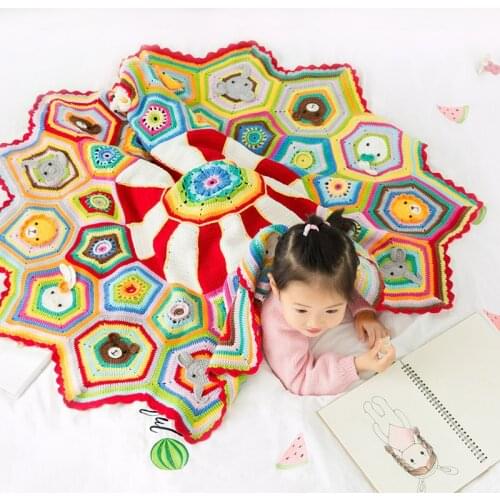 Nursery Safe Material Dreamland Blanket Crochet for Baby Blanket CrochetvDIY Material Bag Zoo Party Baby Blanket Animal Design