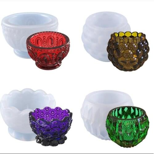 Transparent Silicone Mould Dried Flower Resin Decorative Craft DIY crystal Embossed bowl Mold Epoxy Resin Molds For Jewelry