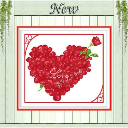 Cupids arrow rose love heart diy paintings counted printed on canvas DMC 11CT 14CT Cross Stitch kits embroidery needlework Sets