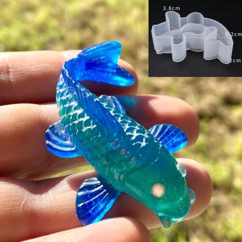 Fish Shape Silicone Mold 3D Goldfish Uv Epoxy Resin Mold Home Decoration Handmade Diy Crafts Making Clay Mould Plaster Mold