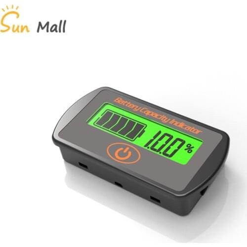 12V/24V Adjustable LCD Car Lead-Acid Lithium Battery Voltmeter Voltage Tester Touch-Type Voltage Battery Capacity Indicator LY7S