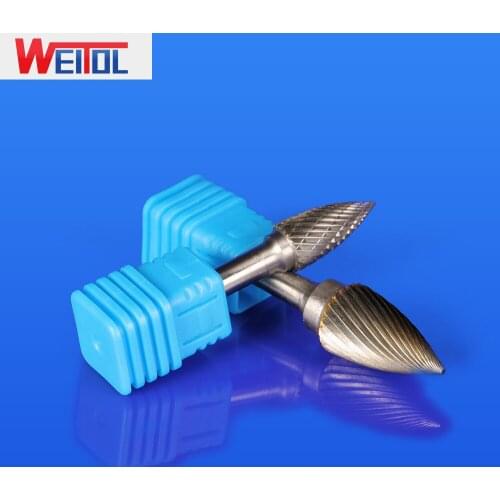 WeiTol 1pcs 1/4 inch 6mm tungsten carbide burrs cutter bits G type carbide rotary files engraving tools for grinding metal/wood