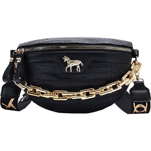 Women Bag Vintage Alligator Pattern Zipper Small Purses Luxury Designer Travel Chest Bag Brand Horse Logo Shoulder Crossbody Bag