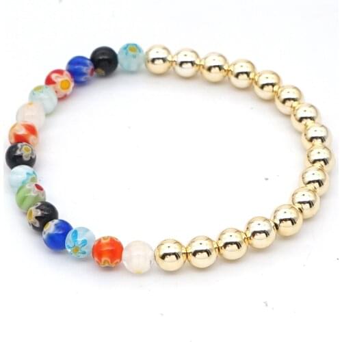 Go2Boho Handmade Boho Jewelry Popcorn Beads Bracelet For Women Beaded Bracelets Japan Golden Inoxidable Beads Fashion Jewellery