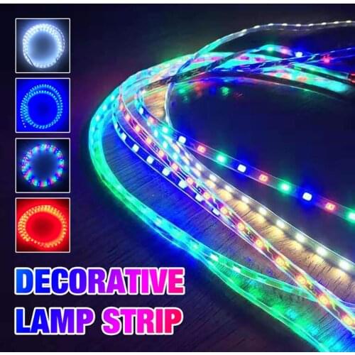 1pc 45/90cm LED Strip Light SMD 3528 Flexible Tape Rope Stripe Ray Tape Lamp Car Interior Atmosphere Lights 12V