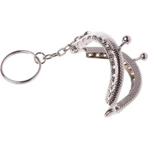 1PC Coin Purse Bag Arch Frame Kiss Clasp Lock With Key Ring DIY Craft 5cm