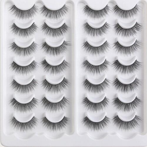 14 Pairs Faux Sable Hair Long Thick Eyelashes Extension Cosmetics Makeup Tool