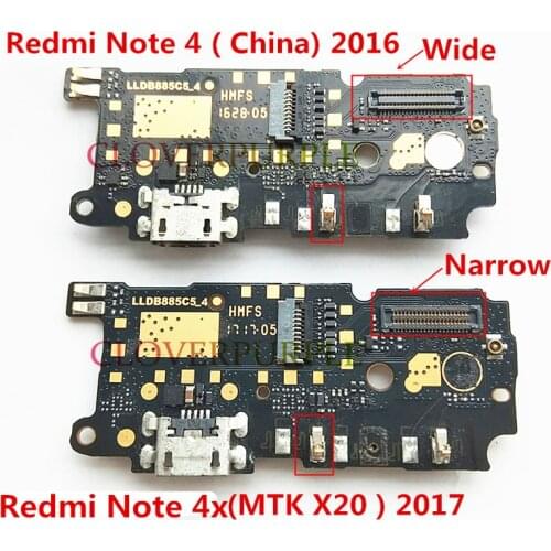 1x Original USB charging Board Dock Connector Charger Port Flex Cable for Xiaomi Redmi Note 4 4x MTK X20