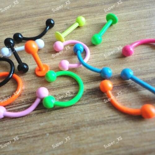 50PCS Whole Jewelry Lots top Color Noctilucous Lip Belly Eyebrow Ear Barbell Piercing Plug Ecoolike jewelry wholesale LB538