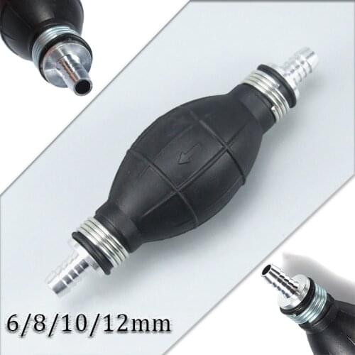 6mm/8mm/10mm/12mm Car Boat Marine Outboard Hand Fuel Pump Line Rubber Aluminum Hand Primer Bulb Diesel Oil Transfer Petrol