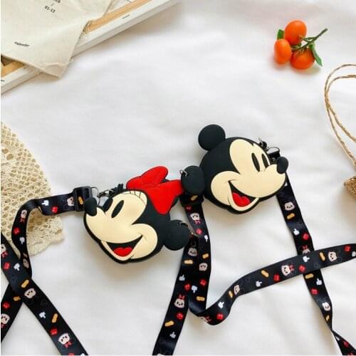 Disney Mickey Minnie Happy PVC Anime Figures Cartoon Product Cosplay Accessories Casual Shoulder Bag Gifts Unisex