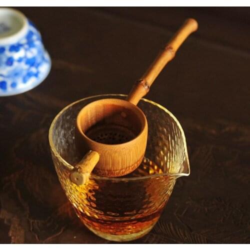 Chiese Style Bamboo Filter Tea Strainer Tool Handmade Tea Accessories Anti-mildew Filter Strainer Home Office