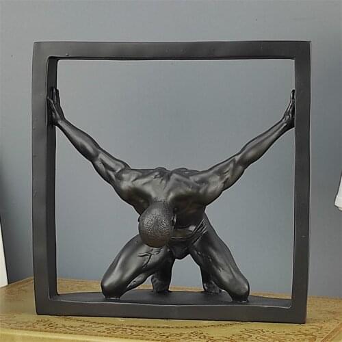 Decorative Artistic Man Trinket Black Color, Home Decor, Bar, Hotel, Cafe Ornaments, Decor Sculpture