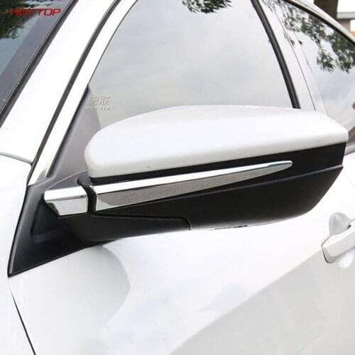 For Honda CIVIC 10th Coupe 2016 Car-styling Car Rearview Mirror Sequins Trims Stickers Exterior Decoration Car Styling Cover Man