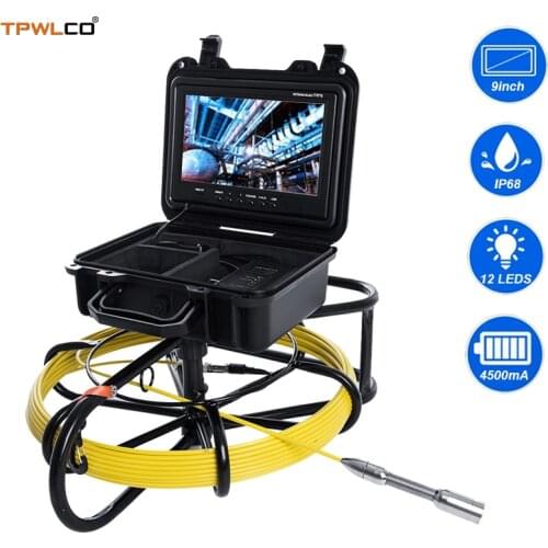 8GB SD Card With DVR 20m Cable 23mm Professional Endoscope Camera With 12pcs LEDS 9" LCD Screen Video Sewer Pipeline System