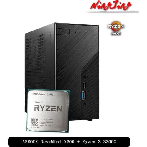 ASROCK DeskMini X300 Cases and motherboard + Ryzen 3 R3 3200G CPU Suit [ without (SSD / RAMs) ] NB-RAMs Socket AM4