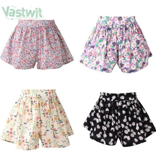 1-4T Summer Floral Shorts For Girls Toddler Kid Baby Princess Clothes Loose Dance Party Tutu Skirt Shorts Sweet Beach Trousers