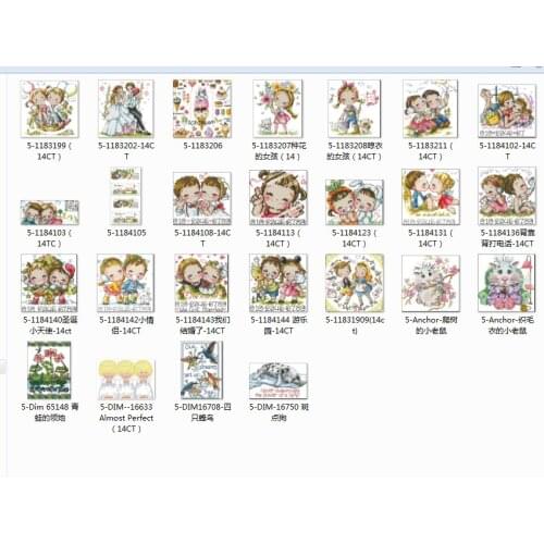 Lovely girls babies series 3 cross stitch package flower aida 18ct 14ct 11ct black cloth people kit embroidery