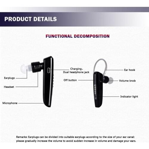 Invisible Wireless Earphones Headphone Hearing Aid USB Charger Sound Amplifier Hearing Aids for Deafness Adjustable