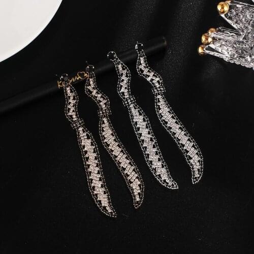 New Fashion long drop earrings Wedding Bride Dangle intersect Earrings Rhinestone Crystal Bride Earring Women Jewelry E661