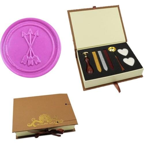 Wax Seal Stamp Triple Cross Arrow, Wedding Invitations ,Vintage Gift Rosewood Handle Custom Picture Letter Signature Custom