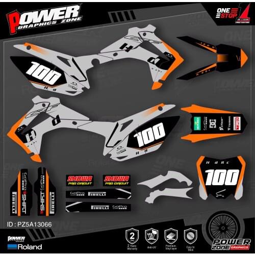 PowerZone Custom Team Graphics Backgrounds Decals 3M Stickers Kit For HONDA 2014-2017 CRF250R 2013-2016 CRF450R 066