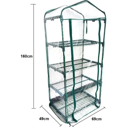 PVC Warm Garden Tier Mini Greenhouse Outdoor Growbag Growhouse PVC Cover Plastic Garden Green House Fiver Floor Green Household