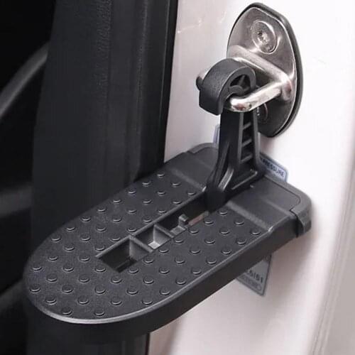 Universal Aluminum Car Auxiliary Pedal Non-Slip Foot Roof Rack Doorstep Foldable Universal Luggage Holder Safety Hammer 2021 New