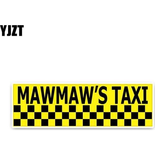 YJZT 14*4.3CM Fashion MAWMAWS TAXI Fun Retro-reflective Car Sticker Decals Car-styling C1-8214