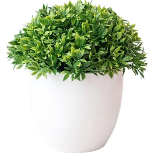 Green Artificial Plants Flower Grass Ball Potted Bonsai Home Garden Living Room Desktop Ornament Party Festive Decor Fake Plants