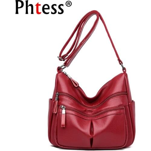 2019 Women Messenger Bags Leather Vintage Handbags Luxury Designer Sac a Main Crossbody Bags For Women Shoulder Bag Soft Leather