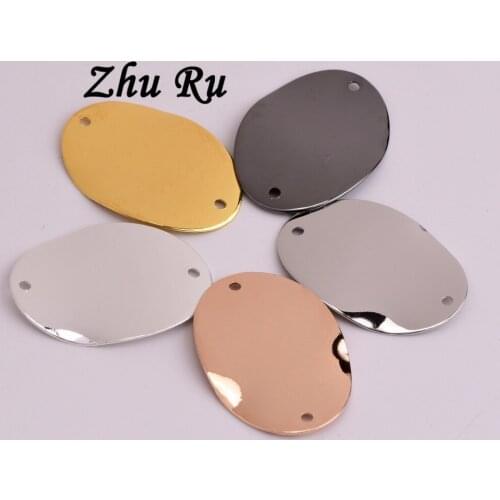 ZHU RU 20pcs/lot 25*18mm Oval label Wavy eye shape Jewelry clothing Part Components Embellishments For DIY Jewelry Gifts