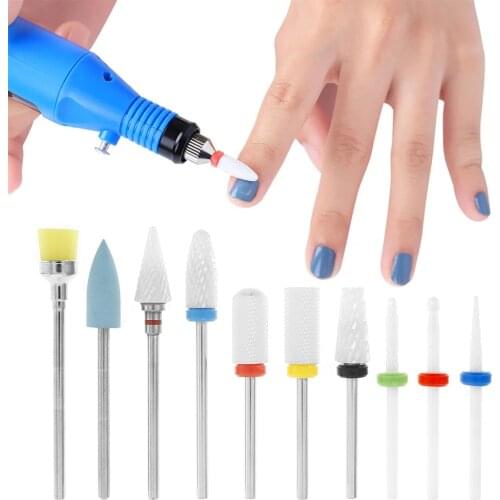 10PCS Nail Polishing Head Manicure Machine Mill Cutters Nail File Bits Nail Care Accessories Tool Electric Nail Drill Bits Set