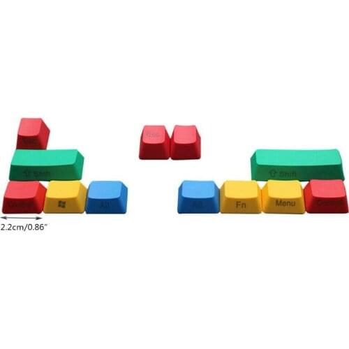 10pcs Replacement Mechanical Keyboard OEM Profile Keycap Set RGBY Color Durable