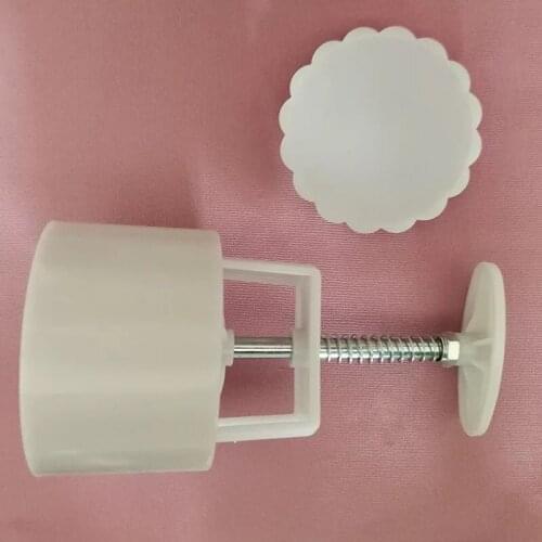 125g round shape plain blank design Mooncake mung bean cake Molds mould with 1 Stamps plastic hand pressure , 50sets/lot