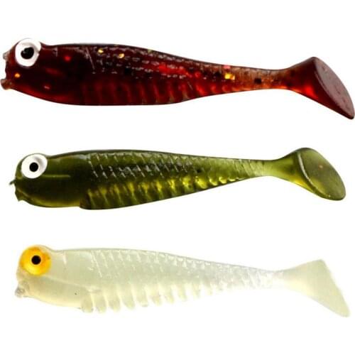 15/20Pcs 5.5cm Fishing Lure Soft Worm Silicone Luminous color/Green/Brown Fish Bait Ocean Rock Fishing Tackle
