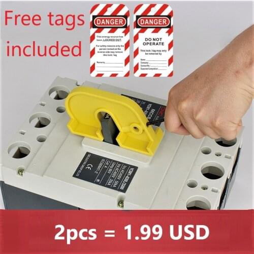 2pcs/lot large Breaker lockout commercial breaker lock off mccb main switch lockoff free tags