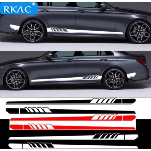 RKAC 2pcs Car Side Body Sticker Vinyl Decal Long Stripe Stickers for Toyota Camry Corolla RAV4 Land Cruiser Car styling