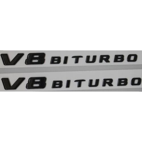 2017-2020 Gloss Glossy Black Fender Letters V8 BITURBO Emblem Emblems Badge for Mercedes Benz C63 E63 S63 GLC63 GLE63 GLS63 AMG