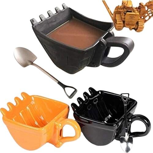 330ml Funny Mugs Excavator Bucket Model Coffee Mugs Creative For Dessert Ceramic Mug Cups For Coffee Best Gift Canecas Cake Cup