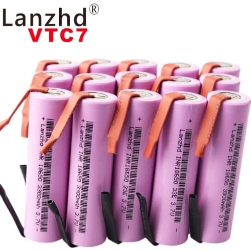 40PCS 18650 battery 3.7v Rechargeable batteries For Samsung 18650 35E lithium ion 3300mAh VTC7 +DIY Nickel 100% Original brand