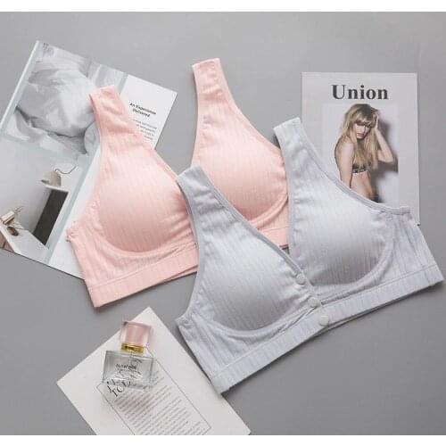 Cotton Nursing Bra Breathable Breastfeeding Bras for Women Maternity Bra Plus Big Size Easy Feeding Bra Wire Free