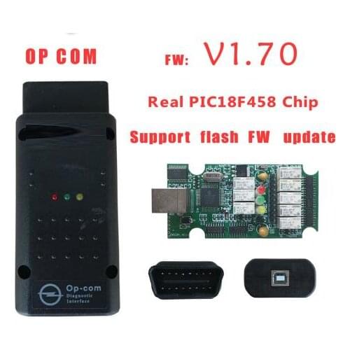 2pcs PIC18F458 chip ! Best quality! v1.70 OBD2 Op-com / Op Com for opel scan tool support FLASH FW update Free ship