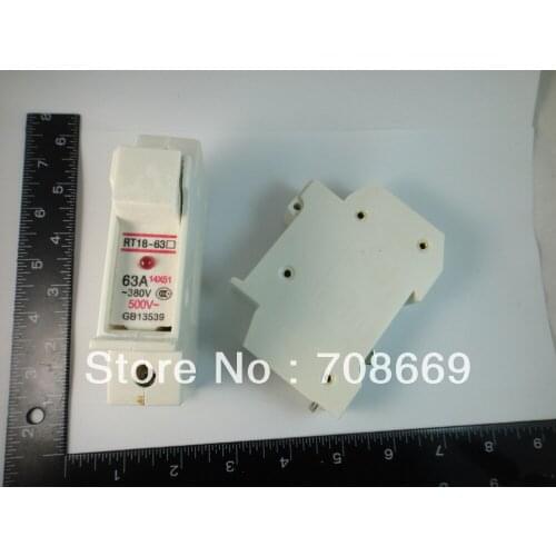 2pcs 63A Cylindrical Fuse Holder 1P With LED RT18-63X