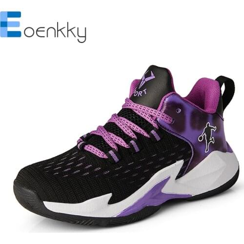 Children Boys Basketball Shoes Non-Slip Kids Sneakers Breathable Rubber Sole Tennis Shoes Girls Sport Basket Trainer Shoes 2021